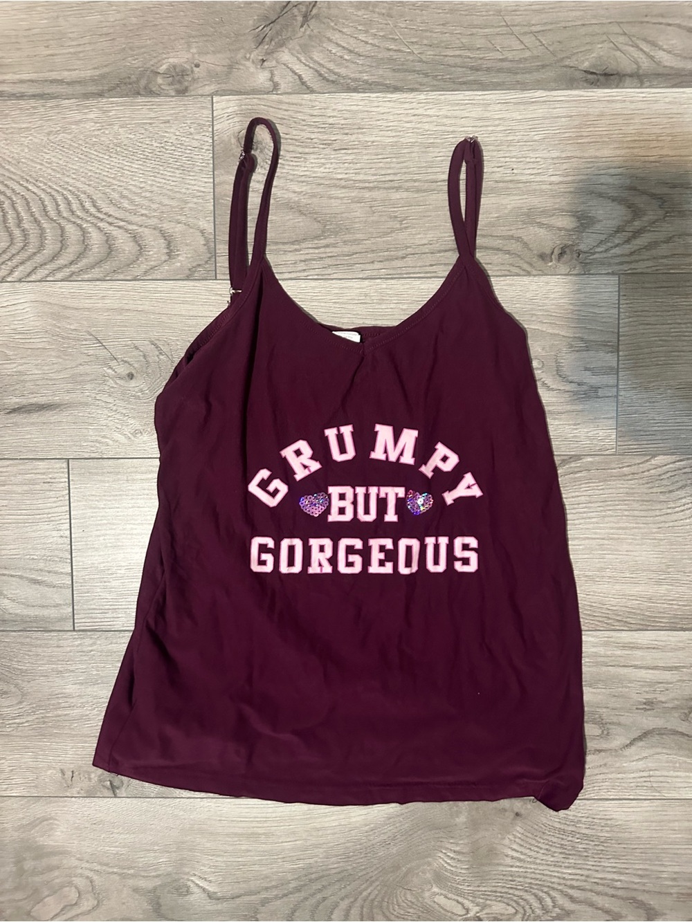Burgundy "Grumpy but gorgeous" tank top